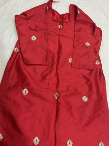 Red Embroidered Salwar Kameez Suit