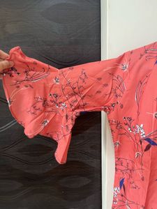 Peach-coral Coloured Tunic Top