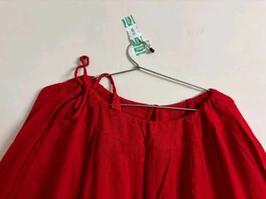 Red Plain Lehenga