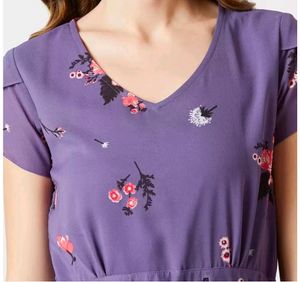 Floral Korean Midi Dress💜✨🌸