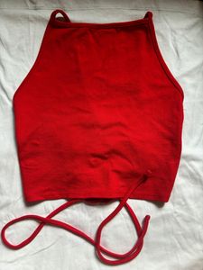 Garage red Back less Crop Top ❤️
