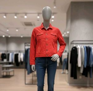 Red Denim Jacket - Stylish &amp; Trendy