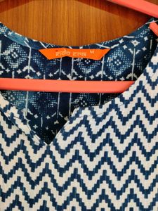 Blue Printed Anarkali Kurta