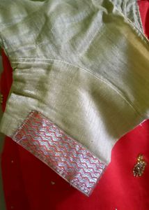 Orange 🧡 Saree With Blouse