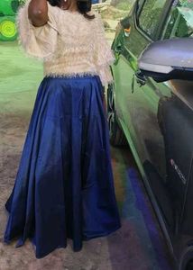 Ethnic Skirt With A Navy Blue Colour