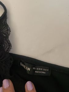 Black Lace Trim Cami Top