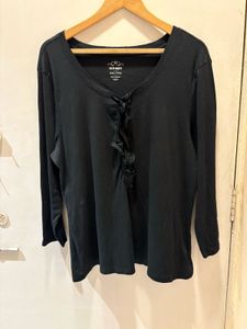 Old Navy Black Ruffle Top XXL