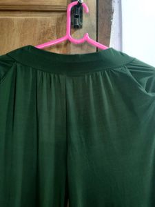 Elegant Green Wide Leg Pants