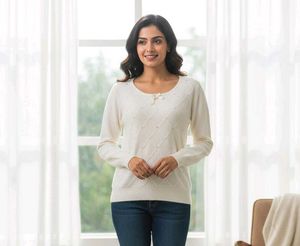 Elegant Cream Knit Sweater