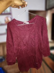 Burgundy Knit Sweater