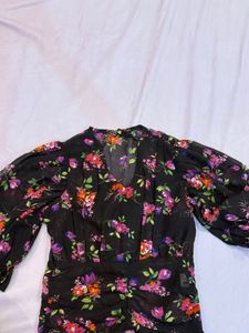 Black Floral Top