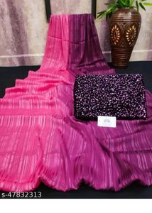 Party Wear Brinjal Colour Dual Shade Saree