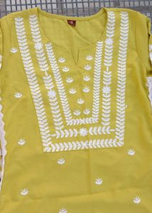 Yellow Embroidered Floral Top