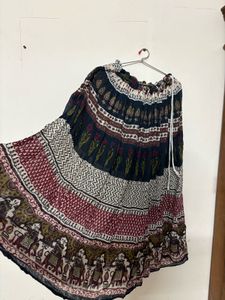 Elephant Print Ethnic Skirt with drawstring