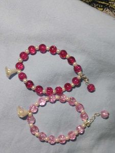 Pink Beaded Bracelet Set