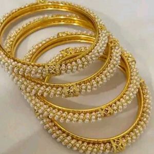 Elegant Pearl Bangle Set