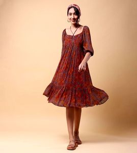 Boho Chic Red Print Dress