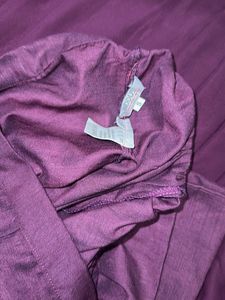 Elegant Purple Embroidered Anarkali kurta with pan