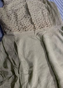 Elegant Olive Green Dress