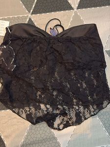 Black Lace Halter Top