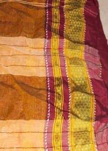 Brown Striped Saree