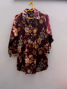 Floral Burgundy Top
