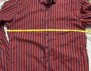 Maroon Shirt With Purple Stripes