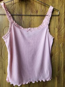 H&M Lace Trimmed Crop Top/ SIZE-M