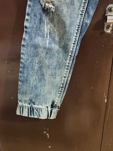 Grey Blue , Ribbed Jeans