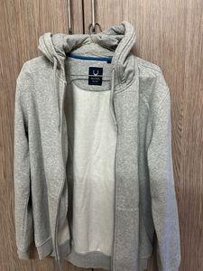 Allen Solly Grey Hoodie Men(Medium Size)
