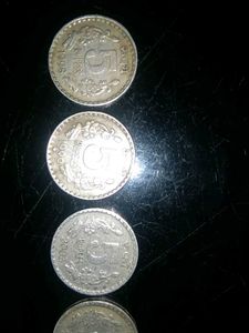 Vintage Indian 5 Rupee Coins