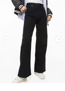 H&M Black High Waist Wide Leg Jeans
