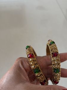 Bangles (golden with kundan)