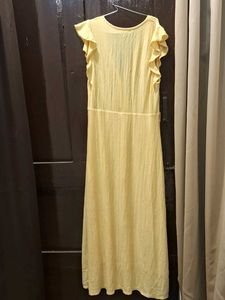 Yellow Ruffled Midi Dress