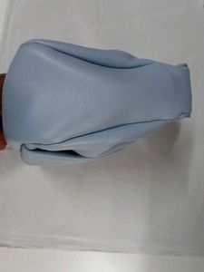 Pleated Pastel Blue Top Handle Bag