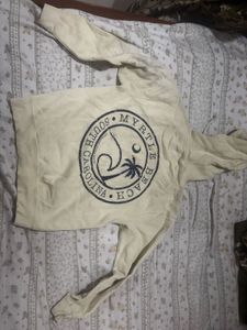 Beige Yellow Pullover Hoodie