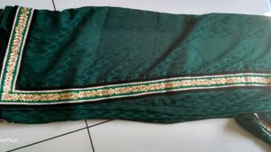Dark Green  Lace Border Saree