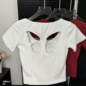 Women&#39;s sexy Butterfly back soft paded crop Top