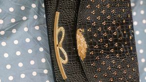 Black Clutch with Gold Accents