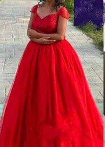 Stunning Red Tulle Princess Ball Gown
