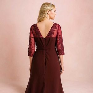 Elegant Maroon Evening Gown