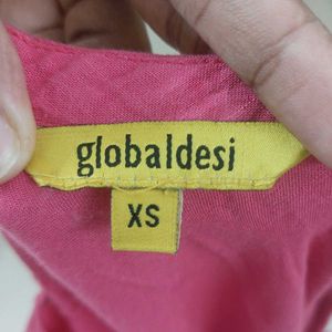 Pink Global Desi Embroidered Kurta