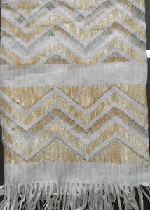 Elegant Dupatta-white Dupatta With Gold Bootie