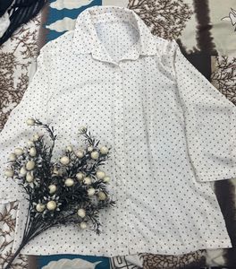 classy white dotted shirt