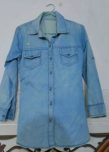 Denim Button-Up Top