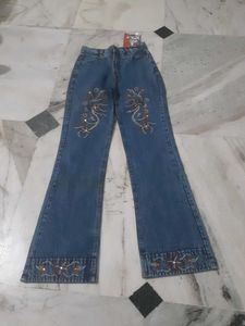 Embroidered Flare Jeans