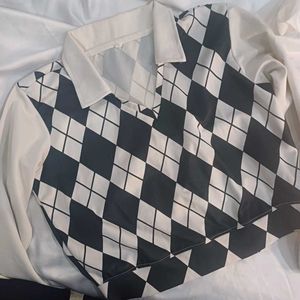 Argyle Crop Top with Collar💕✨️🫧