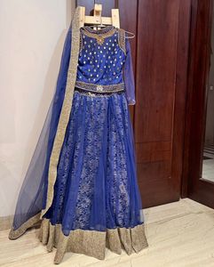 Pretty Blue Embellished Lehenga Choli