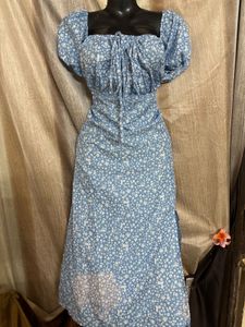 Floral Sun Dress with puffy sleaves
