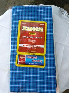 Masoom Handloom Lungi - Blue Check